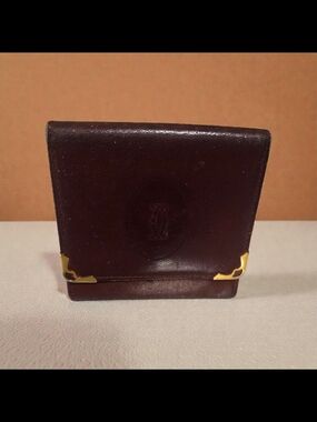 Cartier Vintage Leather Small Unisex Coin Wallet GUC With Coa